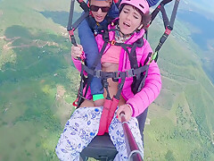 Wet Pussy Squirting In The Sky 2200m High In The Clouds While Paragliding 18 Min